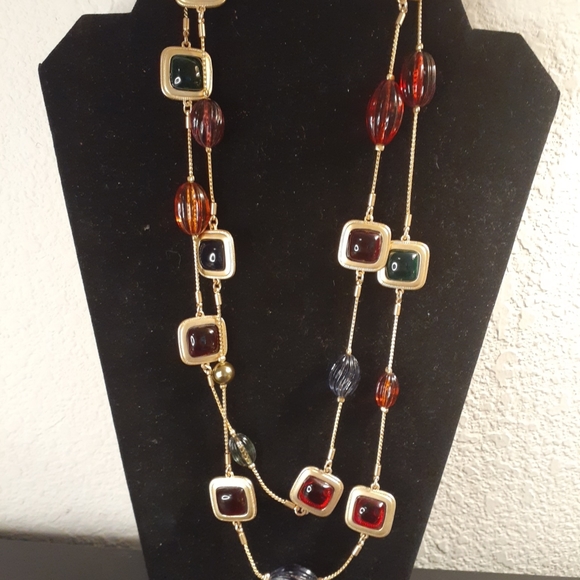 EXQUISITE 1950 Louis Dell Olio Designed Austrian Crystals 24" Station Necklace. - Picture 1 of 5